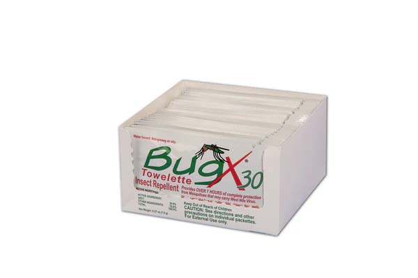 BugX30 Insect Repellent Wipes DEET, 25/Box
